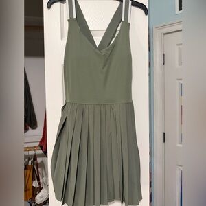 Aerie Green Pleated athletic tennis dress